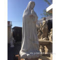 Escultura de la Virgen religiosa mármol blanco de gran tamaño